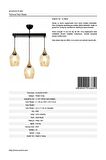 AVONNI AV-65234-3Y-BSY Siyah Boyalı Modern Avize E27 Metal Cam 60x10cm