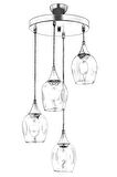 AVONNI AV-65234-4T-BSY Siyah Boyalı Modern Avize E27 Metal Cam 40cm