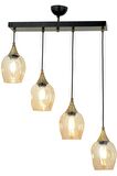 AVONNI AV-65234-4Y-BSY Siyah Boyalı Modern Avize E27 Metal Cam 70x10cm