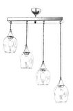 AVONNI AV-65234-4Y-BSY Siyah Boyalı Modern Avize E27 Metal Cam 70x10cm