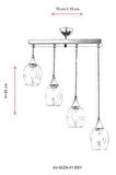 AVONNI AV-65234-4Y-BSY Siyah Boyalı Modern Avize E27 Metal Cam 70x10cm