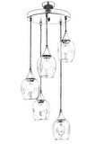 AVONNI AV-65234-5T-BSY Siyah Boyalı Modern Avize E27 Metal Cam 40cm