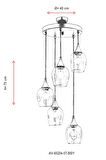 AVONNI AV-65234-5T-BSY Siyah Boyalı Modern Avize E27 Metal Cam 40cm
