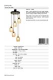 AVONNI AV-65234-5T-BSY Siyah Boyalı Modern Avize E27 Metal Cam 40cm