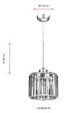 AVONNI AV-65239-1K Krom Kaplama Modern Avize E27 Metal Kristal 19cm