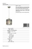 AVONNI AV-65239-1K Krom Kaplama Modern Avize E27 Metal Kristal 19cm