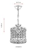 AVONNI AV-65240-1S Sarı Kaplama Modern Avize E27 Metal Kristal 17cm