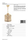 AVONNI AV-65240-1S Sarı Kaplama Modern Avize E27 Metal Kristal 17cm