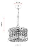 AVONNI AV-65240-3K Krom Kaplama Modern Avize E27 Metal Kristal 25cm