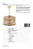AVONNI AV-65240-3S Sarı Kaplama Modern Avize E27 Metal Kristal 25cm