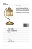 AVONNI ML-65244-1E Eskitme Kaplama Masa Lambası E27 Metal Kristal 20x25cm