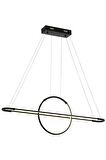 AVONNI AV-60264-2BSY Siyah Boyalı Modern Avize LED Metal Pleksi 110x14cm