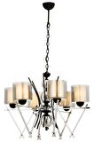 AVONNI AV-60289-6K Krom Kaplama Modern Avize E27 Metal Cam 66cm