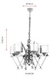 AVONNI AV-60289-6K Krom Kaplama Modern Avize E27 Metal Cam 66cm