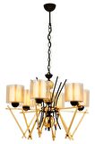 AVONNI AV-60289-6S Sarı Boyalı Modern Avize E27 Metal Cam 66cm