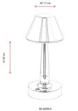 AVONNI ML-64006-K Krom Kaplama Masa Lambası LED Metal Pleksi 11cm