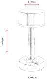 AVONNI ML-64005-N Nikel Kaplama Masa Lambası LED Metal Pleksi 11cm