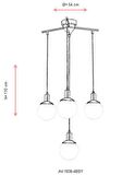 AVONNI AV-60273-4BSY Siyah Boyalı Modern Avize E27 Metal Cam 54cm
