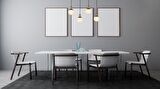 AVONNI AV-60273-4Y-BSY Siyah Boyalı Modern Avize E27 Metal Cam 80x15cm