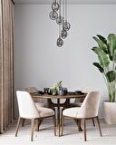 AVONNI AV-60291-6T-BSY Siyah Boyalı Modern Avize E14 Metal Cam 40cm