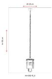 AVONNI AV-60298-1E Eskitme Kaplama Klasik Avize E27 Metal Kristal 20cm
