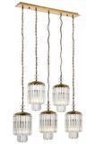AVONNI AV-60298-5EY Eskitme Kaplama Klasik Avize E27 Metal Kristal 80x10cm