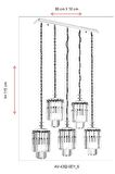AVONNI AV-60298-5EY Eskitme Kaplama Klasik Avize E27 Metal Kristal 80x10cm