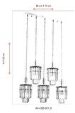 AVONNI AV-60298-5KY Krom Kaplama Klasik Avize E27 Metal Kristal 80x10cm