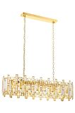 AVONNI AV-60303-S30X90 Sarı Kaplama Klasik Avize E14 Metal Kristal 90x30cm
