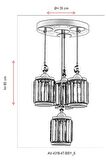 AVONNI AV-60314-4T-BSY Siyah Boyalı Modern Avize E27 Metal Kristal 35cm
