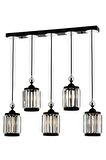 AVONNI AV-60314-5Y-BSY Siyah Boyalı Modern Avize E27 Metal Kristal 80x8cm