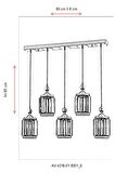 AVONNI AV-60314-5Y-BSY Siyah Boyalı Modern Avize E27 Metal Kristal 80x8cm