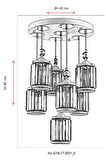 AVONNI AV-60314-7T-BSY Siyah Boyalı Modern Avize E27 Metal Kristal 45cm