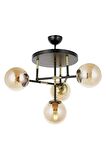 AVONNI AV-60327-4T-BSY Siyah Boyalı Modern Avize E27 Metal Cam 40cm