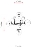 AVONNI AV-60327-4T-BSY Siyah Boyalı Modern Avize E27 Metal Cam 40cm