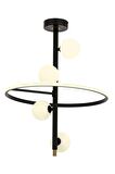 AVONNI AV-60388-5BSY Siyah Boyalı Modern Avize G9 Metal Cam 50cm