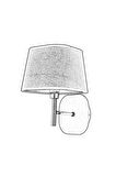 Avonni Hap-9071-1Bs E14 Kumaş - Metal Modern İç Mekan Duvar Siyah Aplik 