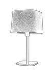 AVONNI HML-9071-1BS Siyah Boyalı Masa Lambası E27 Metal Kumaş 27x27cm