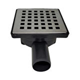 10x10 cm Yer Süzgeci – 32 mm Yandan Çıkışlı Paslanmaz Izgaralı