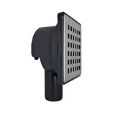 10x10 cm Yer Süzgeci – 32 mm Yandan Çıkışlı Paslanmaz Izgaralı