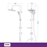 Duxxa Como 400 Rain Duş Seti SS304 Paslanmaz Çelik Sürgü Seti 3 Yıl Garanti