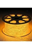 220V Hortum Led Şerit 5050 3 Çip 60 Led Amber