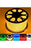 220V Hortum Led Şerit 5050 3 Çip 60 Led Amber