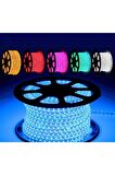 220V Hortum Led Şerit 5050 3 Çip 60 Led Mavi