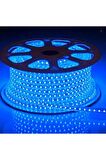220V Hortum Led Şerit 5050 3 Çip 60 Led Mavi