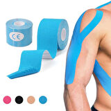  Kinesi Bandı Sporcu Kas Ağrı Bandı Kinesiology Esnek Tape 5 cm x 500 cm - Ten Rengi