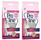 Proline Bebek Pudrası Kokulu İnce Tane Topaklanan Kedi Kumu 10 Lt X 2 Adet