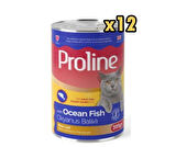 Proline Okyanus Balıklı Pate Et Parçalı Kedi Konservesi 395 Gr x 12 Adet
