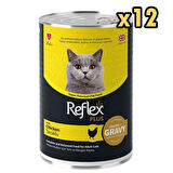 Reflex Plus Gravy Tavuklu Sos İçinde Et Parçacıklı Kedi Konservesi 400 Gr x 12 Adet