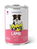 King Sos İçerisinde Et Parçacıklı Kuzu Etli Köpek Konservesi 400 Gr*20 ADET